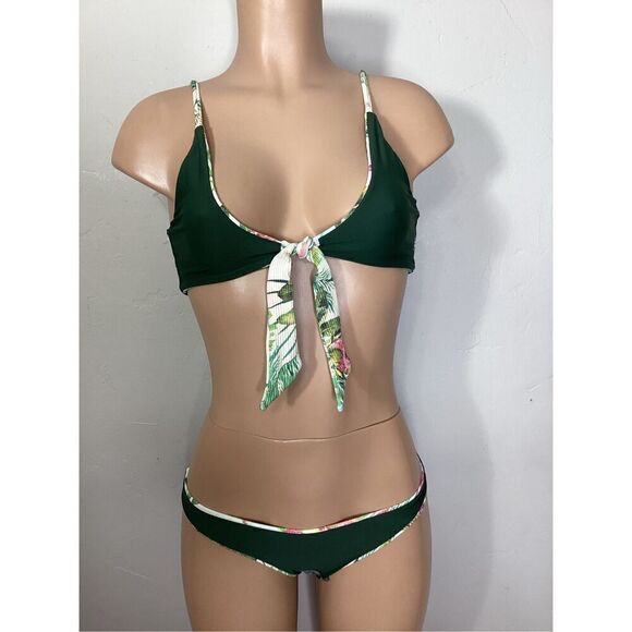 New. Pilyq PQ tropical reversible bandeau bikini set. M-top/S-bottom. Retails $1 - Picture 3 of 13